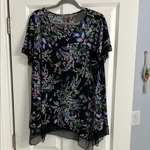 Amanda Floral Black Women's Top